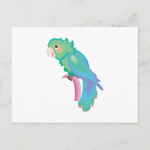 Carte Postale joli perroquet pastel
