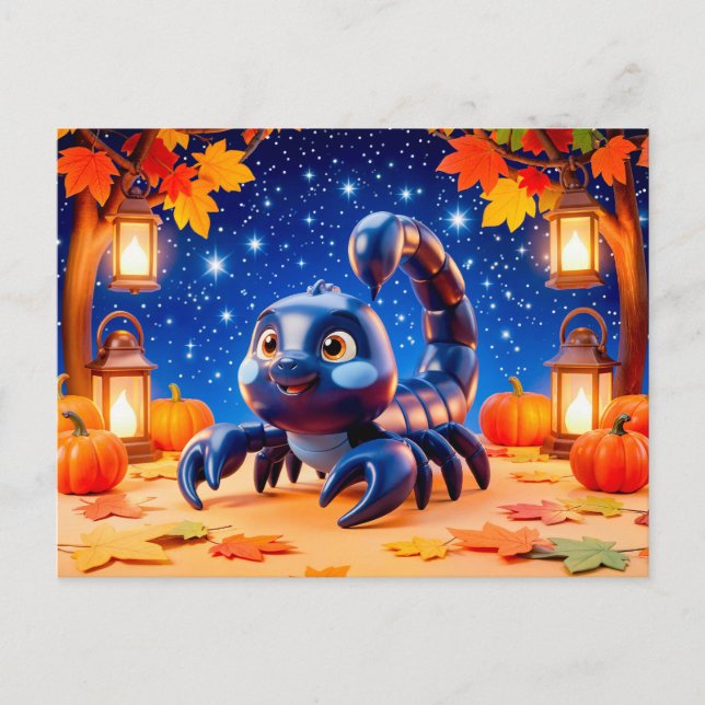 Carte Postale Joli personnage 3D du zodiaque Scorpion (Devant)