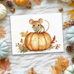 Carte Postale Joli petit citrouille d'Halloween à l'aquarelle en