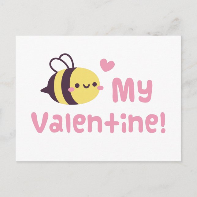 Carte Postale Joli Petit Doodle D'Abeille, Abeille Mon Pun Valen (Devant)