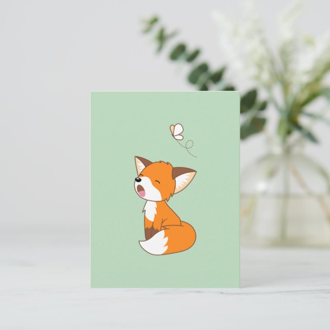 Carte Postale Joli Petit Fox Sleepy (Debout devant)