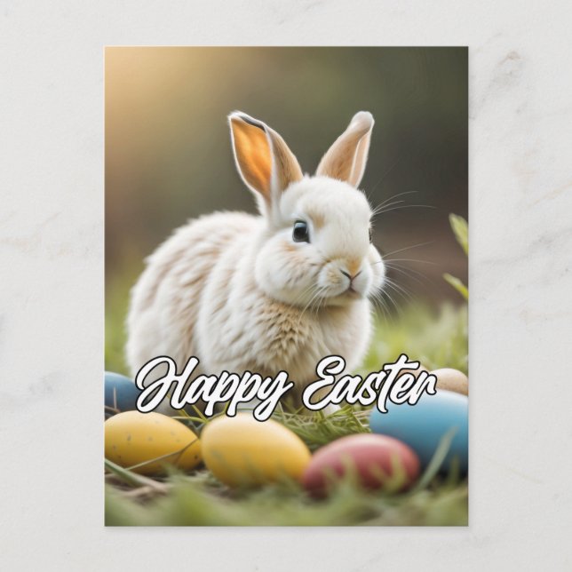 Carte Postale Joli Petit Lapin De Pâques (Devant)