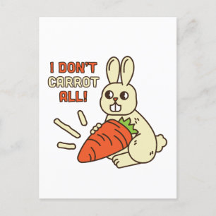 Carte Postale Joli Petit Lapin Tenant Sa Carotte
