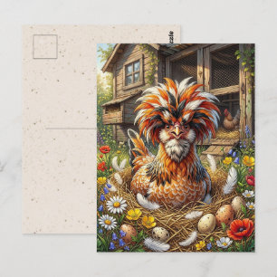 Carte Postale Joli poulet polonais Garder le contact