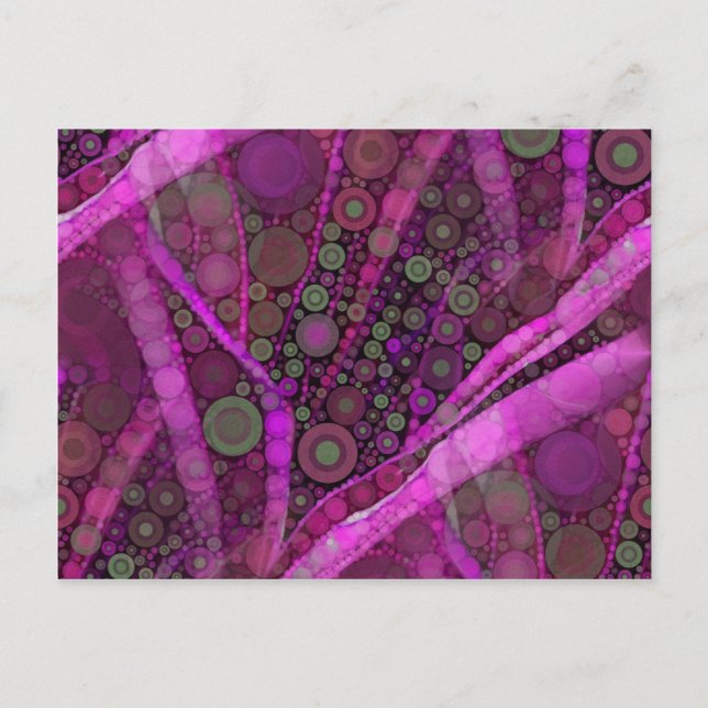Carte Postale Joli Purple Cercles Concentrés Abstraits Mosaïque (Devant)