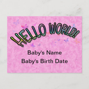 Carte Postale Joli Rainbow Hello World