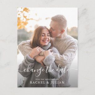 Carte Postale Joli script blanc changer la date