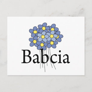 Carte Postale Joli T-shirt Babcia Fleur Bleue