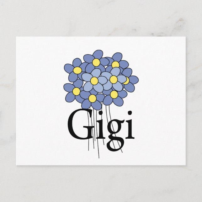 Carte Postale Joli T-shirt Gigi Fleur Bleue (Devant)