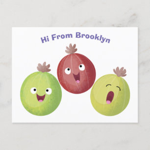 Carte Postale Joli trio gooseberry chantant dessin animé