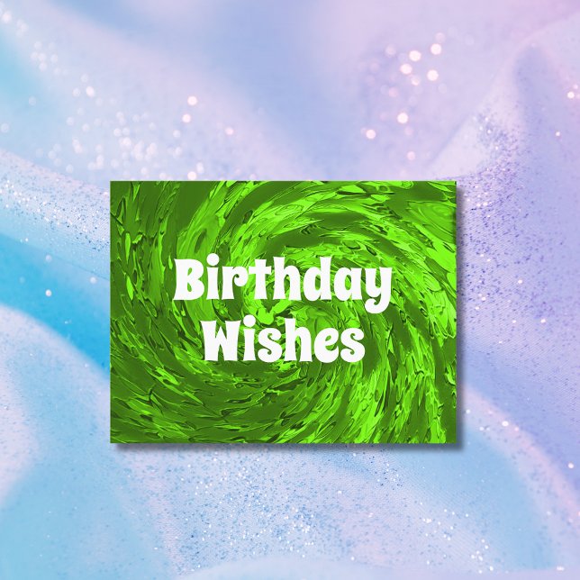 Carte Postale Joli Vert Gras Joyeux Anniversaire (Créateur téléchargé)