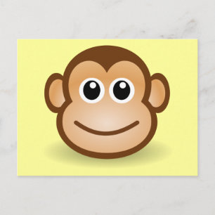 Carte Postale Joli visage de singe en caricature