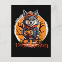 Joli Wolfie avec des Vibes d'Halloween Citrouilles