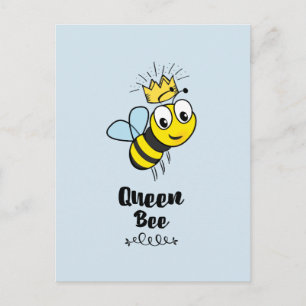Carte Postale Jolie abeille reine avec couronne