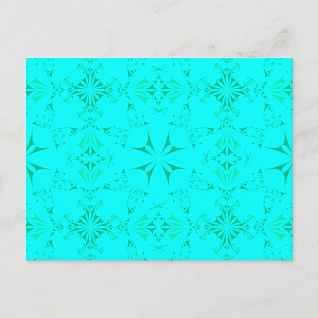 Carte Postale Jolie Aqua Turquoise Bohemian Tribal Motif (Devant)
