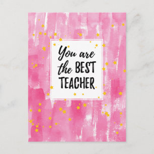 Carte Postale Jolie Aquarelle Rose Meilleure Appreciation Enseig