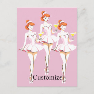 Carte Postale Jolie ballerine posant avec Martini Thunder_Cove