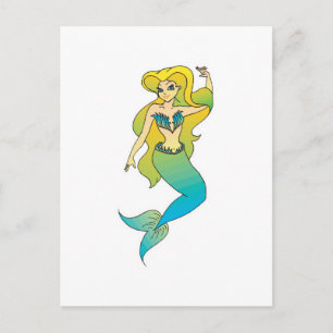 Carte Postale jolie blonde mermaid