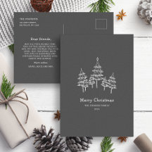 Jolie Chalk Arbres de Noël Noir Blanc