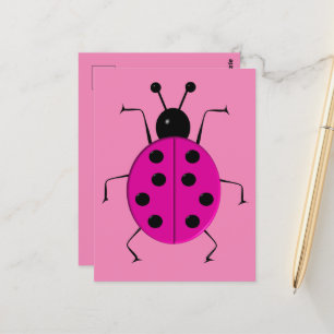 Carte Postale Jolie coccinelle colorée, charmant porte-bonheur 2