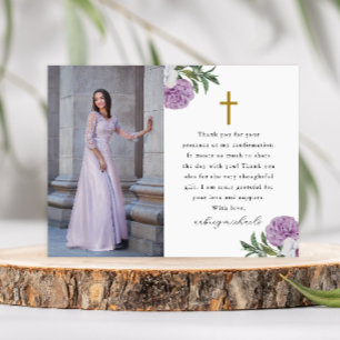 Carte Postale Jolie confirmation de remerciement photo florale v