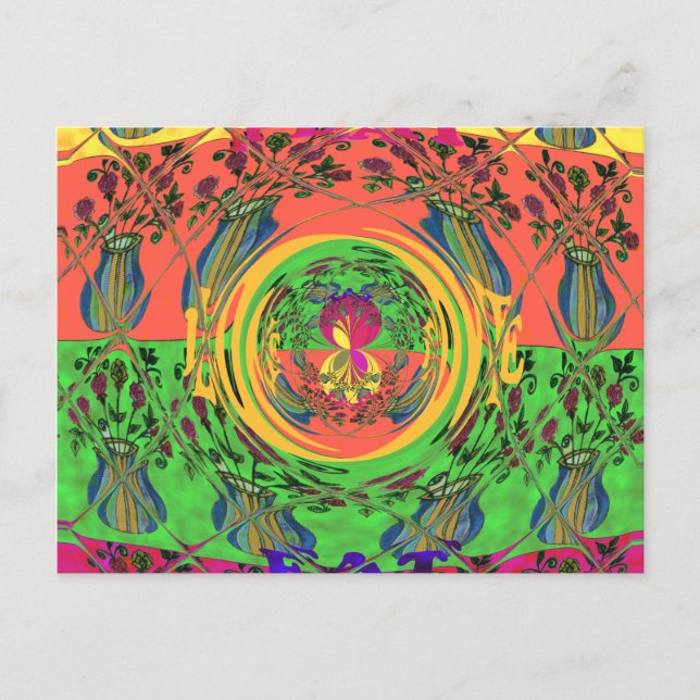 Carte Postale Jolie et belle florale Motif Art Imprimer Design (Devant)