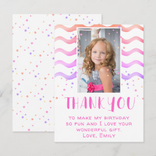 Carte Postale Jolie Étoile Colorée Anniversaire Merci Fille Phot