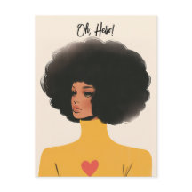 Jolie femme avec Afro et Sweater de coeur