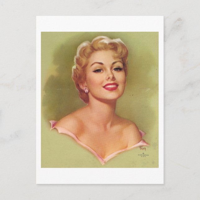 Carte postale Jolie femme blonde (Devant)
