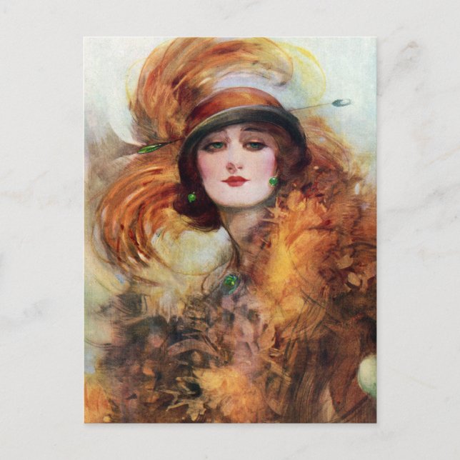 Carte Postale Jolie femme Flapper Mode 1920 (Devant)