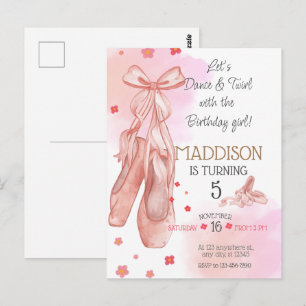 Carte Postale Jolie fête d'anniversaire de danse classique pour
