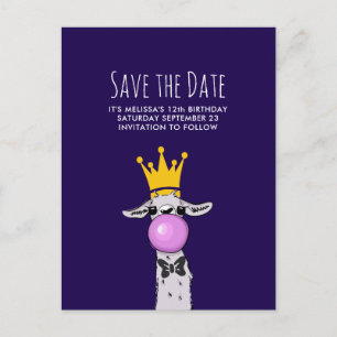 Carte Postale Jolie Fête d'Illustration Llama Drôle Enregistrer 