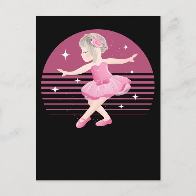 Carte Postale Jolie Fille Ballerine Unique Danse Ballet (Devant)