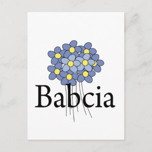 Carte Postale Jolie fleur bleue T-shirt Babcia