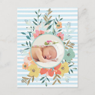 Carte Postale Jolie fleur de aquarelle personnalisée Photo