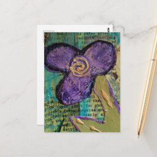 Carte Postale Jolie fleur multmédia violette