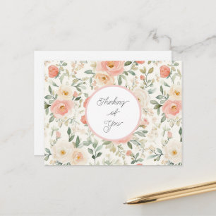 Carte Postale Jolie Fleur Rose Pêche Anniversaire