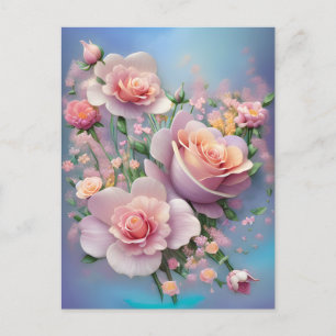 Carte postale Jolie Fleurs Roses
