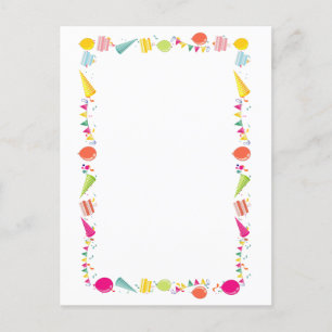 Carte Postale Jolie frontière du ballon de fête d'anniversaire