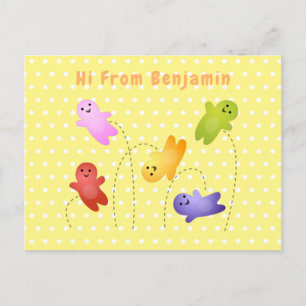 Carte Postale Jolie gelée bébés bonbons bonbons dessin animé