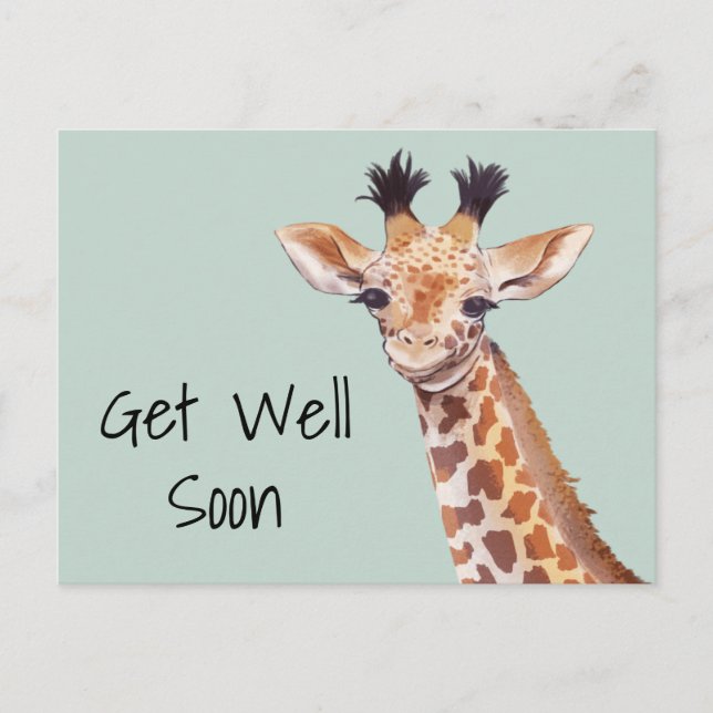 Carte Postale Jolie girafe Bon rétablissement Personnalisé  (Devant)