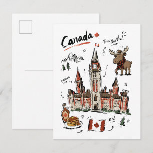 Carte Postale Jolie illustration de Parliament Hill au Canada