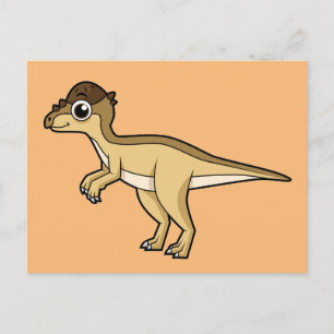 Carte Postale Jolie illustration d'un dinosaure Pachycephalosaur