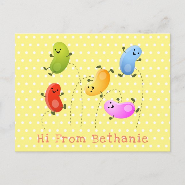 Carte Postale Jolie jellybeans bondissant dessin animé (Devant)