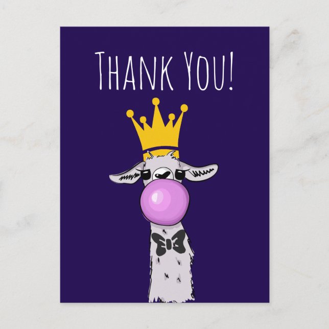 Carte Postale Jolie Llama Illustration Merci (Devant)