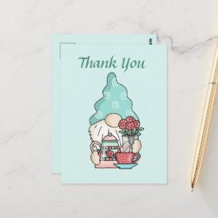Carte Postale Jolie maison de thé merci gnome