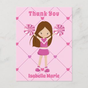 Carte Postale Jolie meneuse de claque rose remerciement personna