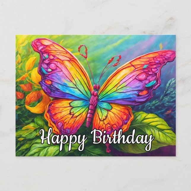 Carte Postale Jolie papillon artistique vibrant Art (Devant)