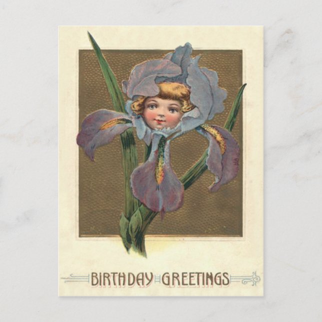 Carte Postale Jolie Petite Fille Orchidée pourpre (Devant)