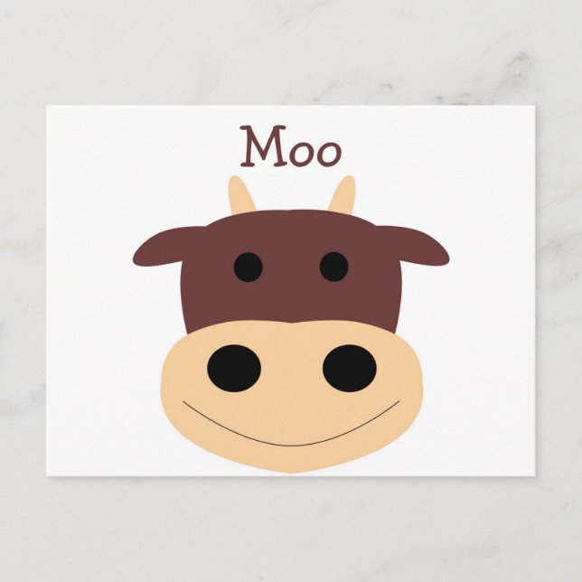 Carte postale jolie petite vache brune (Devant)
